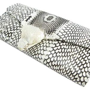 PELGIO Genuine Cobra Snake Skin with Head Leather Women's Trifold Clutch Wallet Purse Natural