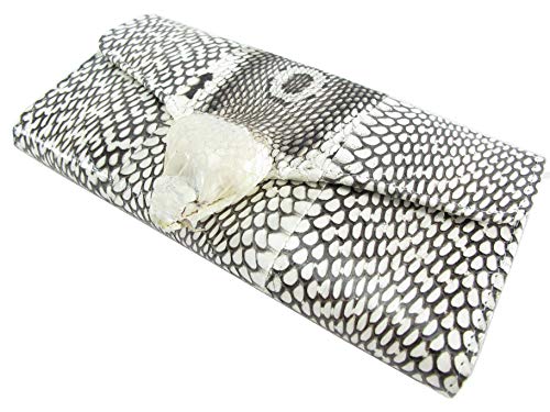 PELGIO Genuine Cobra Snake Skin with Head Leather Women's Trifold Clutch Wallet Purse Natural