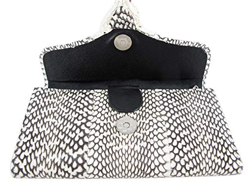 PELGIO Genuine Cobra Snake Skin with Head Leather Women's Trifold Clutch Wallet Purse Natural