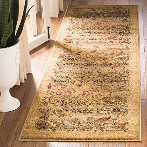 SAFAVIEH Lyndhurst Collection 2'3" x 16' Beige / Multi LNH224A Traditional Paisley Non-Shedding Living Room Bedroom Runner Rug