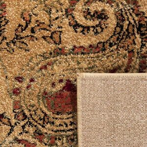 SAFAVIEH Lyndhurst Collection 2'3" x 16' Beige / Multi LNH224A Traditional Paisley Non-Shedding Living Room Bedroom Runner Rug