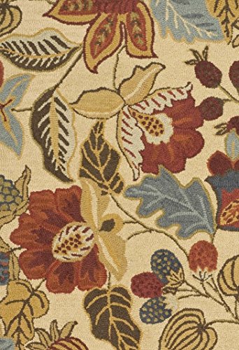 SAFAVIEH Jardin Collection 5' x 8' Beige / Multi JAR952A Handmade Floral Premium Wool Area Rug