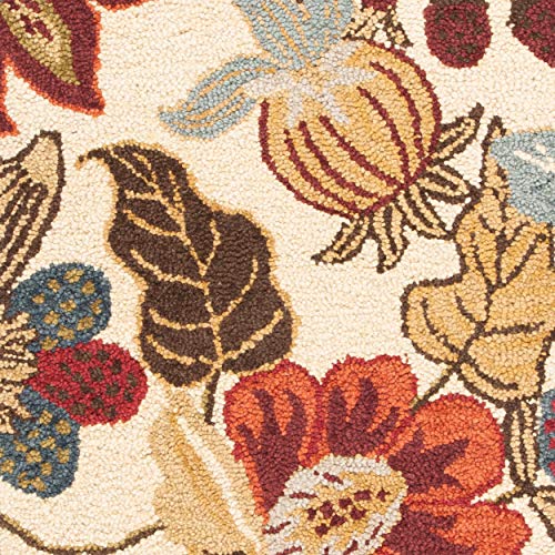 SAFAVIEH Jardin Collection 5' x 8' Beige / Multi JAR952A Handmade Floral Premium Wool Area Rug