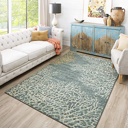 Mohawk Home Coral Reef Coastal Area Rug, 5'x8', Blue