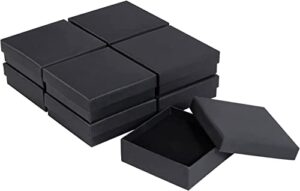 sdootjewelry black jewelry boxes bulk 24 packs, gift box for jewelry with foam, small jewelry boxes for gifts, 3.5’’ × 3.5’’ × 1.2”