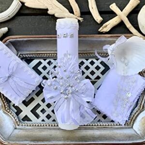 Baptism Candle Ribbons Details