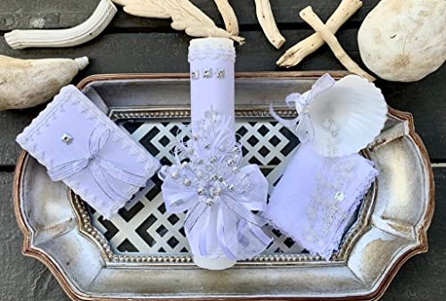 Baptism Candle Ribbons Details