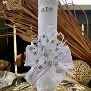 Baptism Candle Ribbons Details