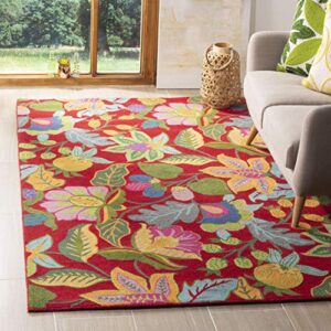 safavieh jardin collection 8′ x 10′ red / multi jar951a handmade floral premium wool area rug