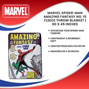 Marvel Spider-Man Amazing Fantasy No. 15 Fleece Throw Blanket | Official Marvel Spider-Man Collectible Blanket | Measures 60 x 45 Inches