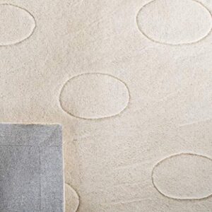 SAFAVIEH Soho Collection 2' x 3' White / White SOH323A Handmade Premium Wool Accent Rug