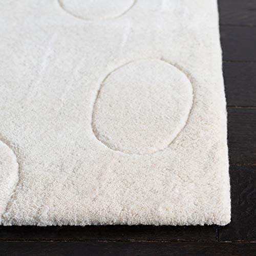 SAFAVIEH Soho Collection 2' x 3' White / White SOH323A Handmade Premium Wool Accent Rug