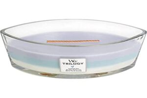 woodwick ellipse scented candle, calming retreat trilogy, 16oz | up to 50 hours burn time