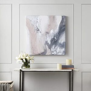 madison park wall art living room décor – blissful abstract wall art, modern home décor painting gel coat canvas with silver foil embellishment, 27″w x 27″h x 1.5″d, blush