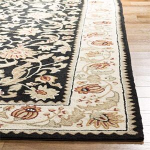 SAFAVIEH Easy Care Collection 2' x 3' Black/Ivory EZC101B Hand-Hooked Oriental Accent Rug