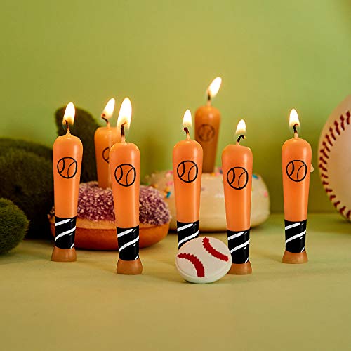 18 Pieces Baseball Bat Candle Baseball Sports Birthday Candle Baseball Cake Cupcake Candle for Birthday Baby Shower Wedding Party Supply