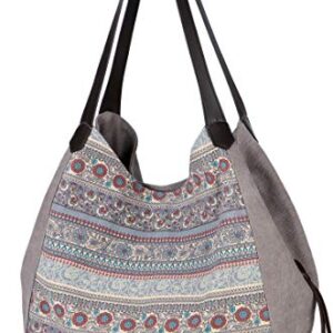 ArcEnCiel Women's Canvas Handbag Shoulder Bags Totes Purses (Gray)