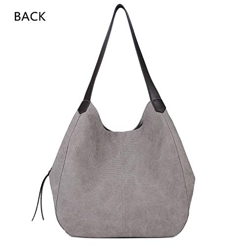 ArcEnCiel Women's Canvas Handbag Shoulder Bags Totes Purses (Gray)