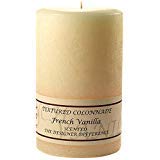 textured 4×6 french vanilla pillar candle for wedding/dinner, holiday event, home decoration, 70 to 90 hours, 4 in. diameterx6.25 in. tall, 1 piece