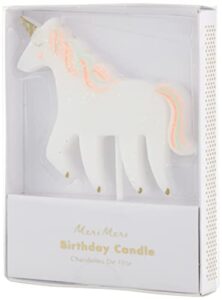 meri meri unicorn glitter candle (pack of 1)