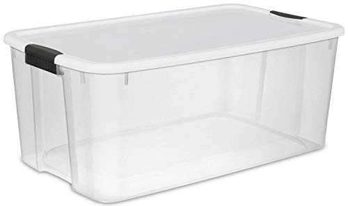 Sterilite 116 Quart and 66 Quart Multipurpose Ultra Storage Tote Box Storage Containers for Home or Office Organization, Clear, 4 Pack and 6 Pack