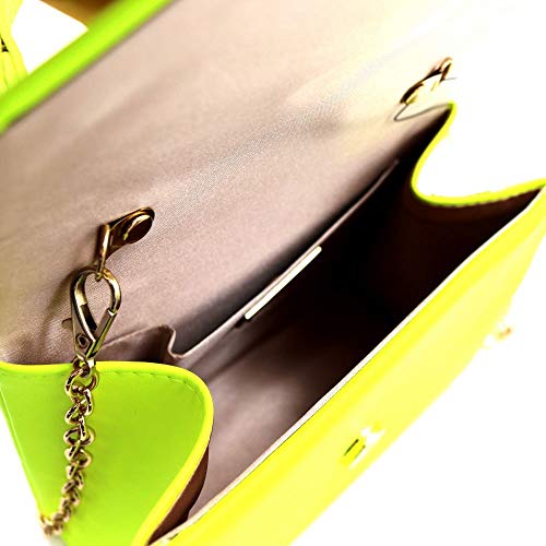 Small Top-Handle Mini Retro Box Flap Satchel Cross Body Neon Color