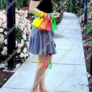 Small Top-Handle Mini Retro Box Flap Satchel Cross Body Neon Color