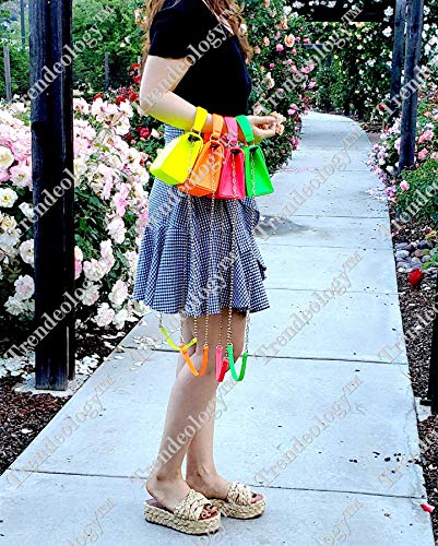 Small Top-Handle Mini Retro Box Flap Satchel Cross Body Neon Color