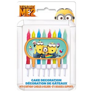 despicable me minions cake topper & birthday candle set