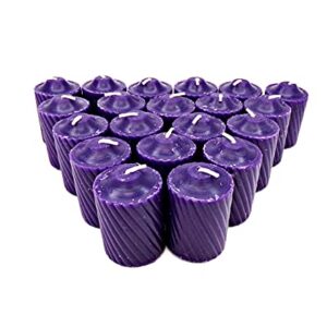 Purple Plumeria Scented Votive Candles - 15 Hour Long Burn Time - Textured Finish - Box of 20