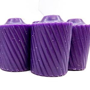 Purple Plumeria Scented Votive Candles - 15 Hour Long Burn Time - Textured Finish - Box of 20