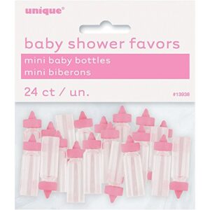 mini baby plastic bottles – 1″, pink, 24 pcs