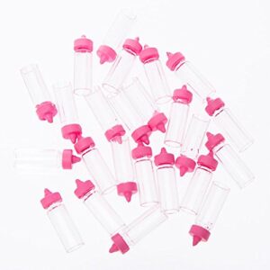 Mini Baby Plastic Bottles - 1", Pink, 24 Pcs