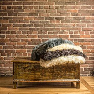 Natural Sheepskin Rug with Thick and Lush 2.5 Inch Pile | Hypoallergenic Sheep Fur Rug with Anti-Skid Back l Sheepskin Wool Area Rugs, Natural, 2 ft x 3 ft