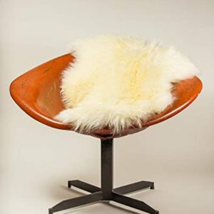 Natural Sheepskin Rug with Thick and Lush 2.5 Inch Pile | Hypoallergenic Sheep Fur Rug with Anti-Skid Back l Sheepskin Wool Area Rugs, Natural, 2 ft x 3 ft