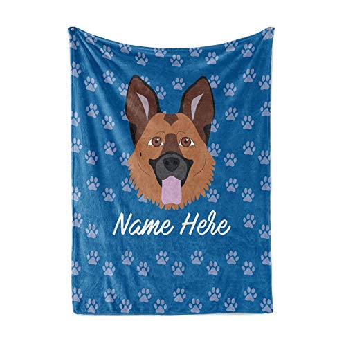 Personalized German Shepherd Extra Large Fleece Throw Blanket for Adults Boys Girls Kids Baby Toddler Pet Dogs Puppy Blankets Perfect for Bedtime Bedding Gift