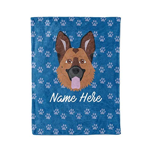 Personalized German Shepherd Extra Large Fleece Throw Blanket for Adults Boys Girls Kids Baby Toddler Pet Dogs Puppy Blankets Perfect for Bedtime Bedding Gift