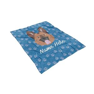 Personalized German Shepherd Extra Large Fleece Throw Blanket for Adults Boys Girls Kids Baby Toddler Pet Dogs Puppy Blankets Perfect for Bedtime Bedding Gift