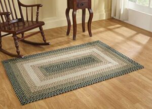better trends woodbridge braid collection is durable, mildew and moisture resistant reversible indoor area utility rug 100% wool in vibrant colors, 27″ x 45″ rectangle, green