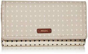 fossil women’s logan leather rfid-blocking flap clutch wallet