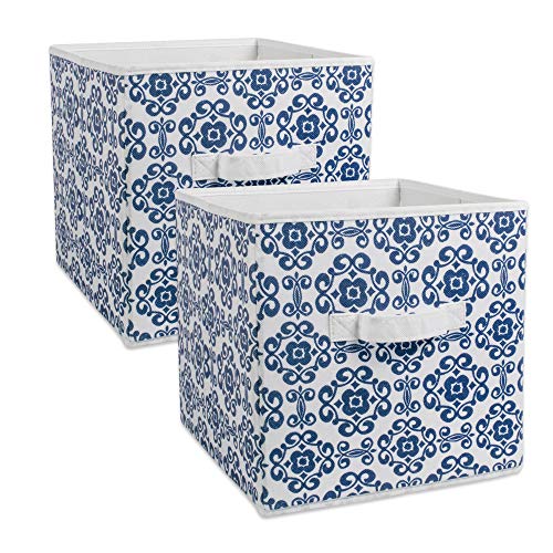 DII Non Woven Polyester, Scroll Storage Bin, Small, Nautical Blue