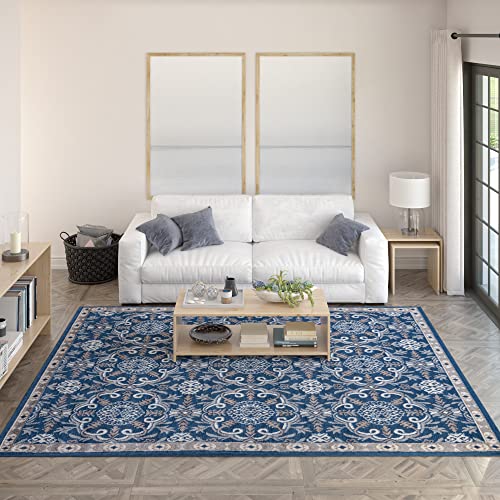 Izel Navy 5x7 Area Rug - Area Rugs for Living Room, Bedroom Rug, Dining Room Rug, Entryway or Kitchen Rug - Alfombras para Salas