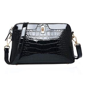 goclothod handbag women alligator shoulder bag patent leather tote purse