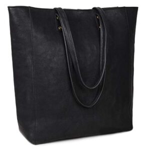 antonio valeria ava, black premium leather tote/top handle shoulder bag for women
