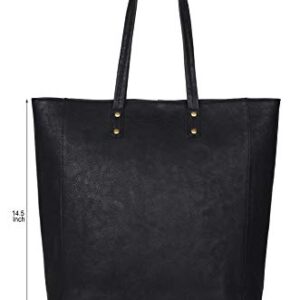 ANTONIO VALERIA Ava, Black Premium Leather Tote/Top Handle Shoulder Bag for Women