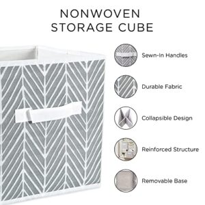 DII Non Woven Storage Collection Polyester Herringbone Bin, Small Set of 2, Gray, 2 Piece