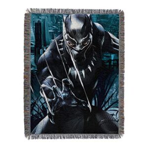 marvel’s black panther, “ripper” woven tapestry throw blanket, 48″ x 60″, multi color