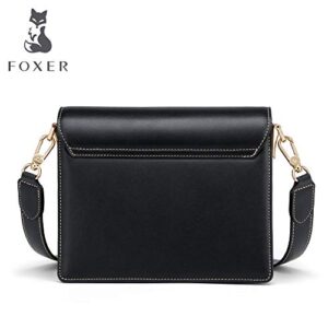 Small Leather Crossbody Bags for Women, Genuine Leather Adjustable Strap Multi Compartments Women's Mini Shoulder Bags Ladies Phone Purses Girls Casual Cute Messenger Bags Womens Clutch Bags (Black)