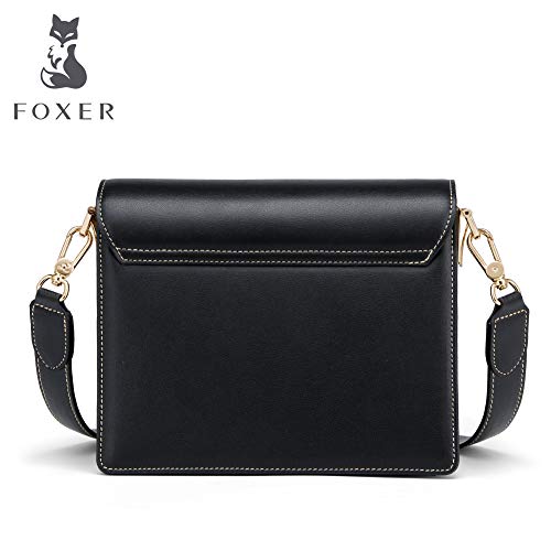 Small Leather Crossbody Bags for Women, Genuine Leather Adjustable Strap Multi Compartments Women's Mini Shoulder Bags Ladies Phone Purses Girls Casual Cute Messenger Bags Womens Clutch Bags (Black)