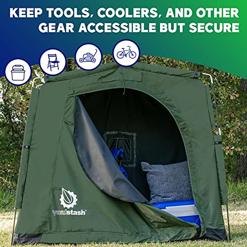 YardStash Bike Storage Tent Lightweight, Outdoor, Portable Shed Cover for Bikes, Lawn Mower, Garden Tools for Waterproof, Durable Tarp to Protect from Rain & Wind, Spring Cleaning Essential